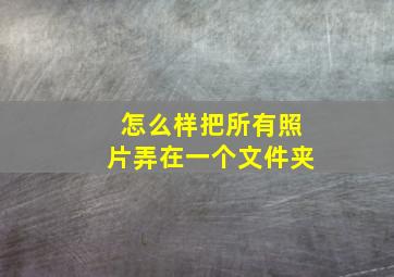 怎么样把所有照片弄在一个文件夹