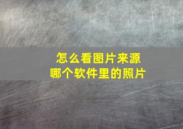 怎么看图片来源哪个软件里的照片