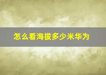 怎么看海拔多少米华为