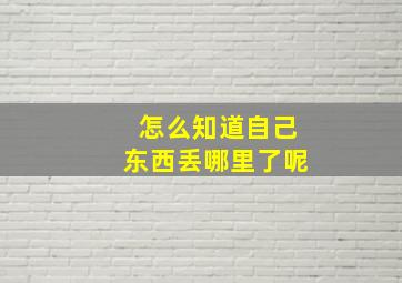 怎么知道自己东西丢哪里了呢