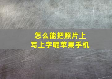 怎么能把照片上写上字呢苹果手机