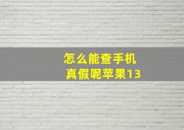 怎么能查手机真假呢苹果13