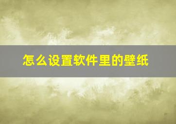 怎么设置软件里的壁纸