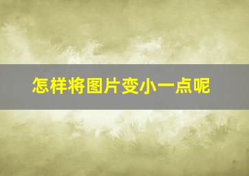 怎样将图片变小一点呢