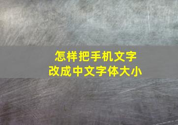 怎样把手机文字改成中文字体大小