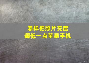 怎样把照片亮度调低一点苹果手机