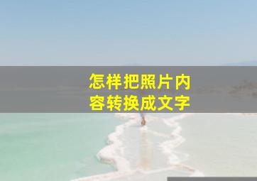 怎样把照片内容转换成文字