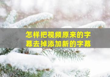 怎样把视频原来的字幕去掉添加新的字幕