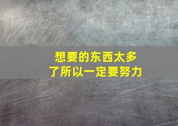 想要的东西太多了所以一定要努力