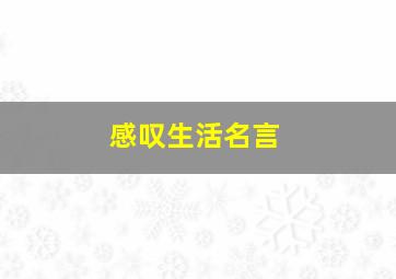 感叹生活名言