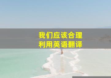 我们应该合理利用英语翻译