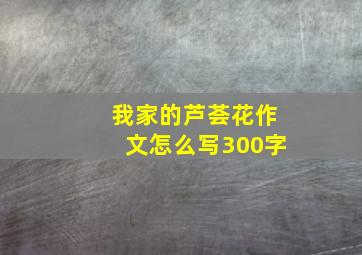 我家的芦荟花作文怎么写300字