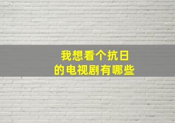 我想看个抗日的电视剧有哪些