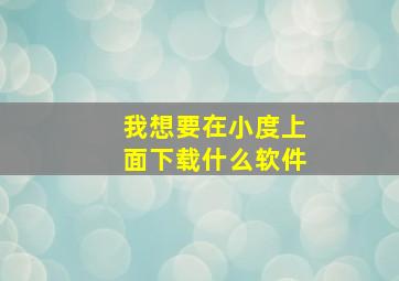 我想要在小度上面下载什么软件