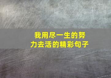 我用尽一生的努力去活的精彩句子