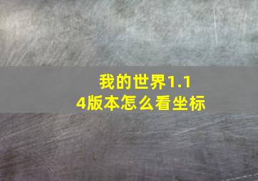 我的世界1.14版本怎么看坐标