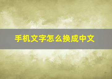 手机文字怎么换成中文