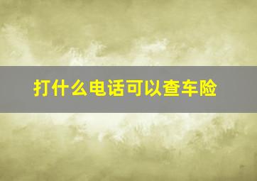 打什么电话可以查车险