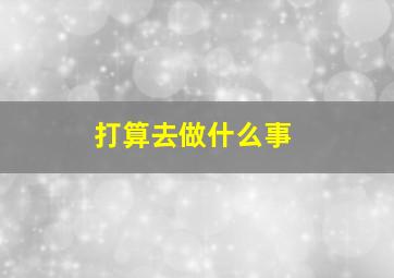 打算去做什么事