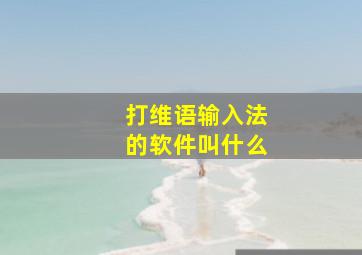 打维语输入法的软件叫什么