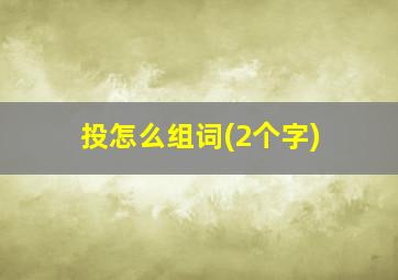 投怎么组词(2个字)