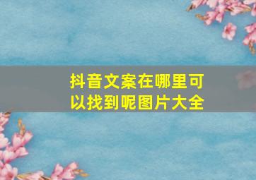 抖音文案在哪里可以找到呢图片大全