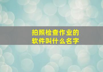 拍照检查作业的软件叫什么名字