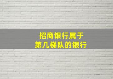 招商银行属于第几梯队的银行