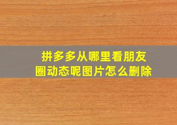 拼多多从哪里看朋友圈动态呢图片怎么删除