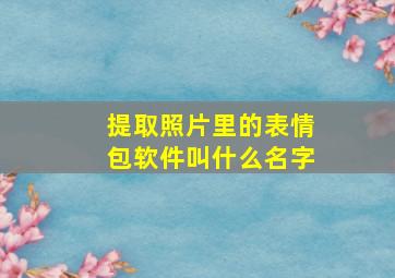 提取照片里的表情包软件叫什么名字