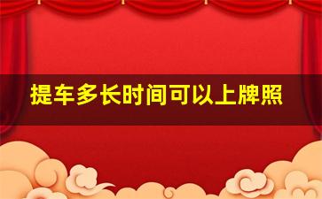 提车多长时间可以上牌照