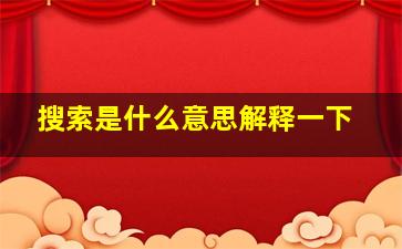 搜索是什么意思解释一下