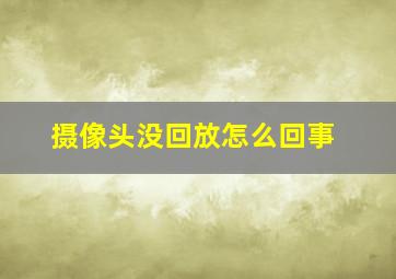 摄像头没回放怎么回事