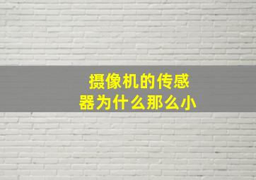 摄像机的传感器为什么那么小