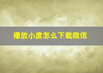 播放小度怎么下载微信