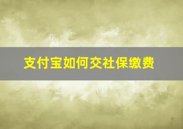 支付宝如何交社保缴费