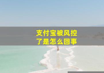 支付宝被风控了是怎么回事