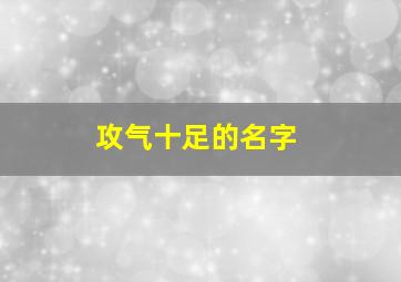 攻气十足的名字