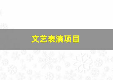 文艺表演项目