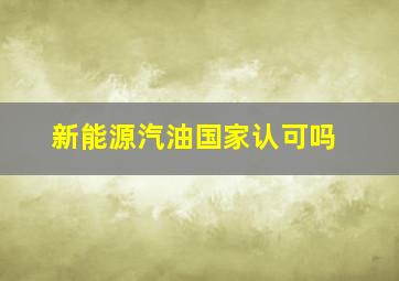 新能源汽油国家认可吗