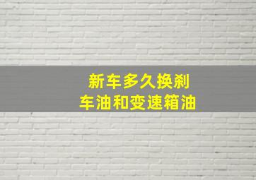 新车多久换刹车油和变速箱油