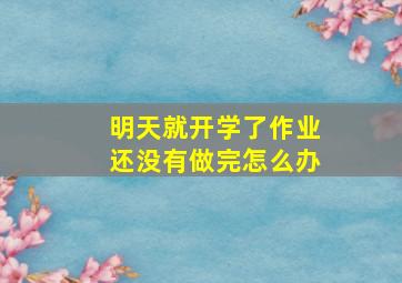 明天就开学了作业还没有做完怎么办