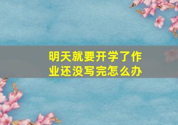 明天就要开学了作业还没写完怎么办