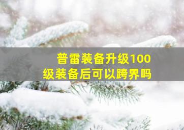 普雷装备升级100级装备后可以跨界吗