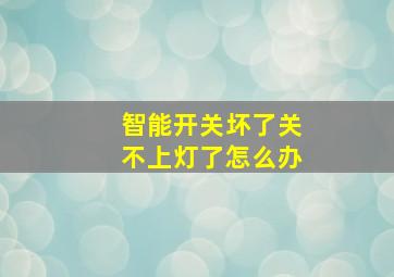 智能开关坏了关不上灯了怎么办