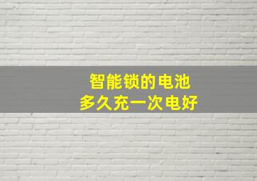 智能锁的电池多久充一次电好