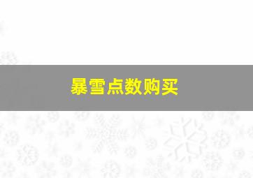 暴雪点数购买