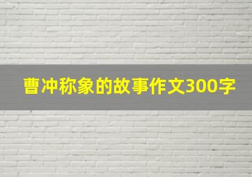 曹冲称象的故事作文300字