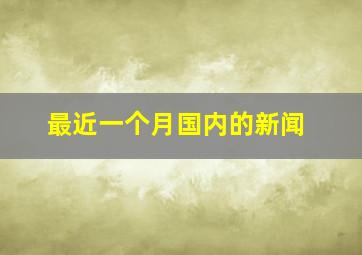 最近一个月国内的新闻