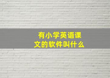 有小学英语课文的软件叫什么